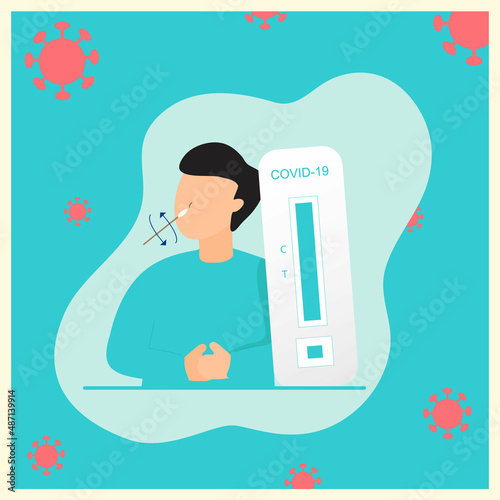illustration Antigen test kits (ATK) for COVID-19. 