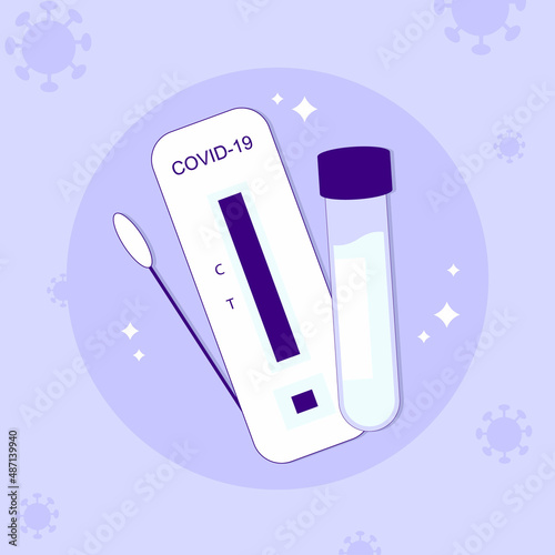 illustration Antigen test kits (ATK) for COVID-19. 