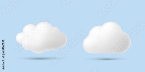 Cloud shape 3d cartoon illustration