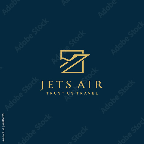 jets logo simple,airplane logo design vector illustration