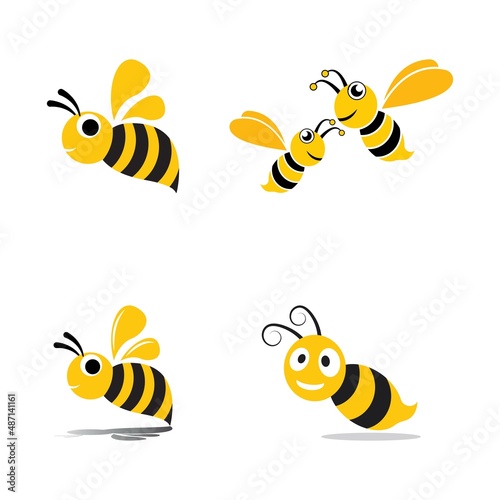 Bee logo vector icon illustration © Jeffricandra30