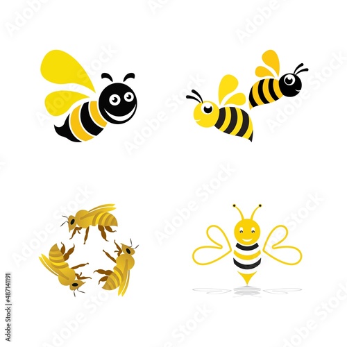 Bee logo vector icon illustration © Jeffricandra30