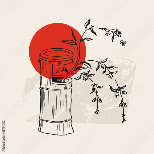 Traditional Japanese vector illustration. Traditional of Japan. Asian concept. Vintage art. Design for posters, book covers, brochures, flyers.
