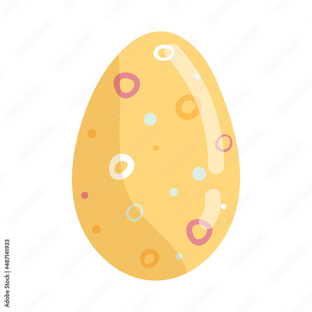 Easter yellow egg isolated on white hand drawing Easter yellow egg isolated on white hand drawing