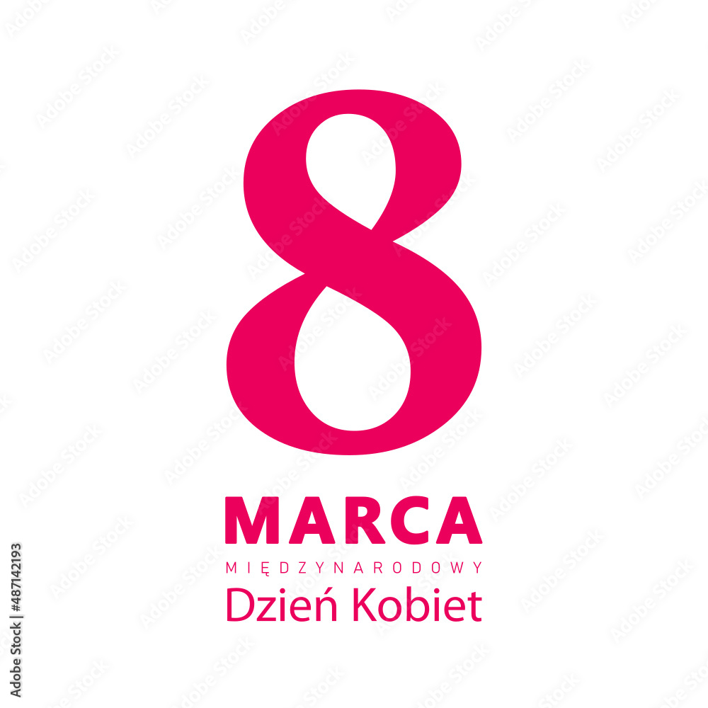 Fototapeta premium Międzynarodowy Dzień Kobiet. 8 Marca. Wektor. Na białym tle.