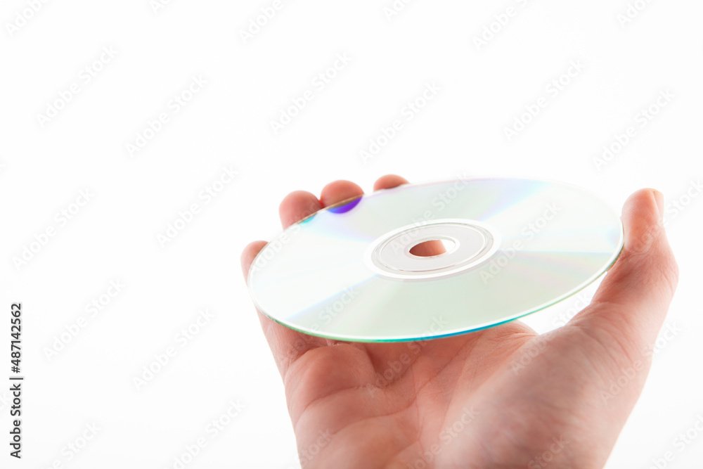 image of cd disk hand white background image of cd disk hand white background
