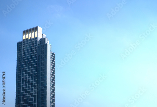 skyscraper on blue sky background