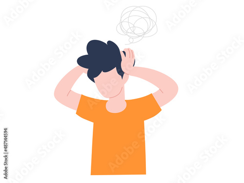 頭を抱える男性のイラスト