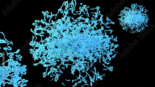 3D Rendering of Alpha-Synuclein Aggregate in Parkinson's Disease photo
