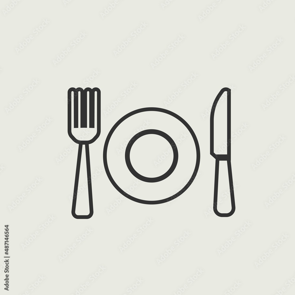 Cutlery vector icon illustration sign Cutlery vector icon illustration sign
