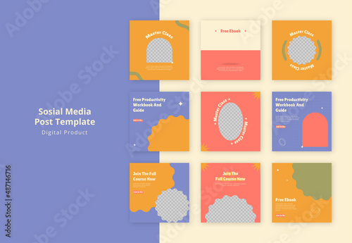 Master class product digital for social media post template Premium vector