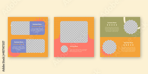 Customer feedback review or testimonial social media instagram post template