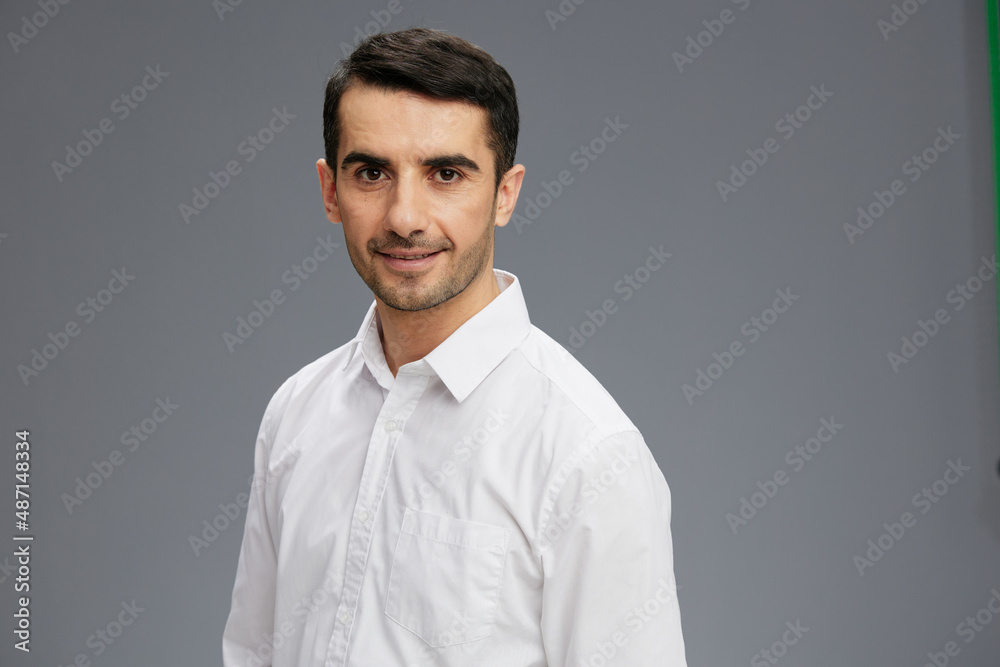 man in white shirts self-confidence isolated background man in white shirts self-confidence isolated background