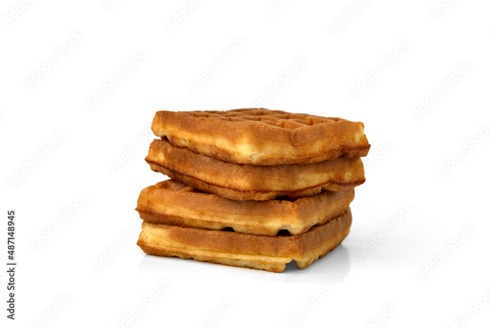 Viennese waffles isolated on white background. Viennese waffles isolated on white background.