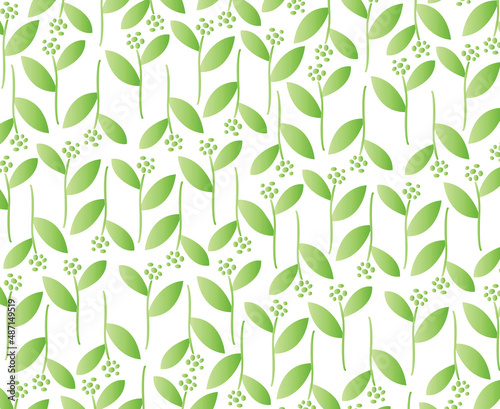 seamless pattern with green leaves