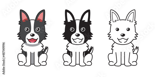 Vector cartoon set of shepherd dog for design.
