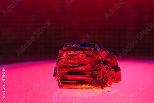 Closeup shot of fine gallium stones isolated on dark background