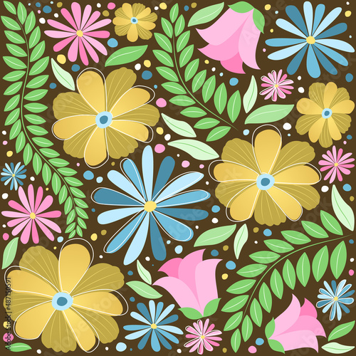 Floral pattern garden multicolor texture