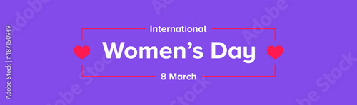 International Women's Day Banner. Web Banner Design for Womens Day 8 March