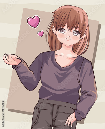 girl with hearts anime