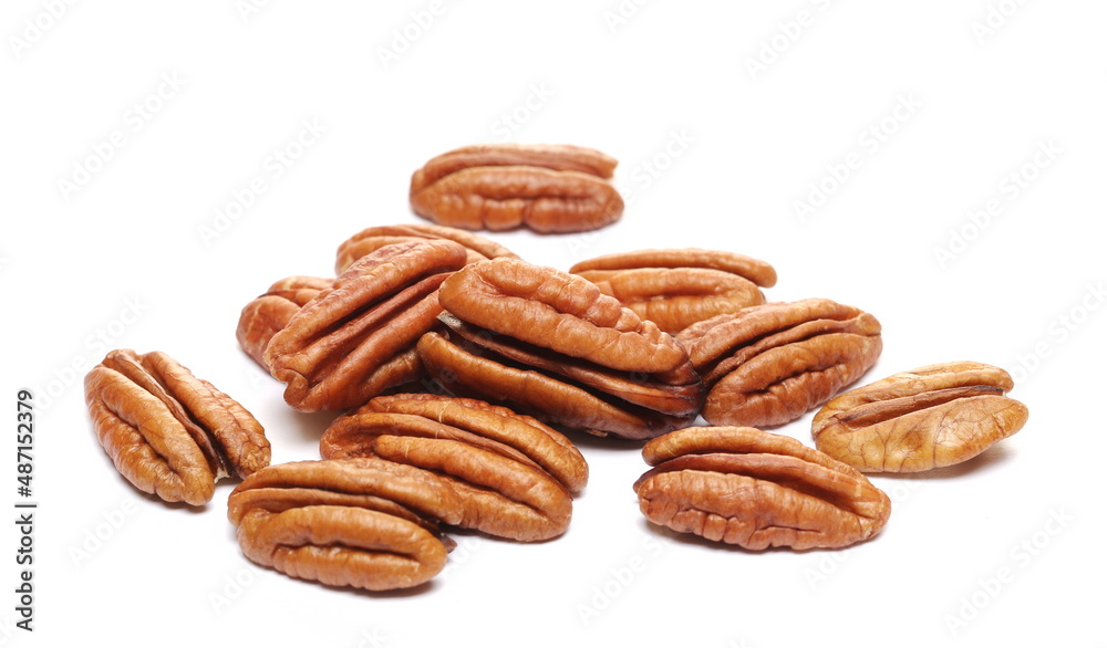 Pecan nut isolated on white Pecan nut isolated on white