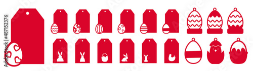 Easter tags cutting files. Isolated silhouettes SVG