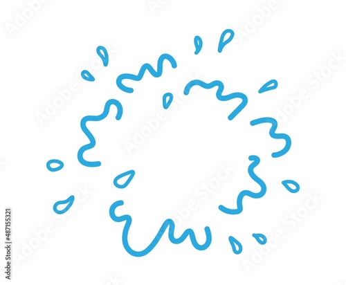 Wallpaper Mural Water splash doodle in vintage style isolated on white background. Blue hand drawn vector illustration Torontodigital.ca
