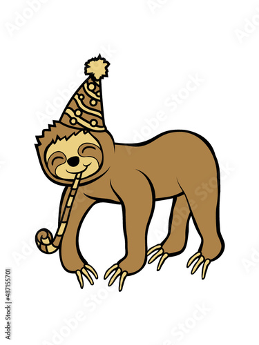 Geburtstag feierndes Faultier 