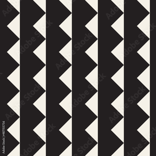 Vector seamless pattern. Repeating geometric abstract elements. Stylish monochrome background design.