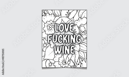Coloring Page For Adults Black And White Pattern Phrase Rude Rords Zentangle Coloring Book for Grown Ups Antistress Swearing Word Coloring Page For adult