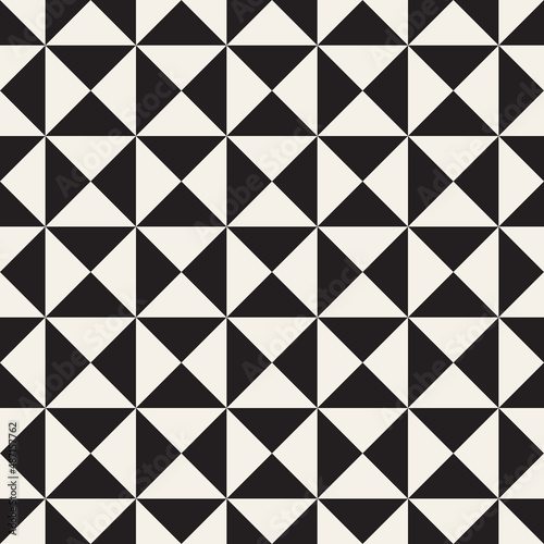 Vector seamless pattern. Repeating geometric abstract elements. Stylish monochrome background design.