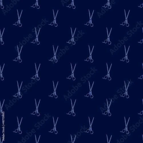 Scissors seamless pattern. Retro salon background.