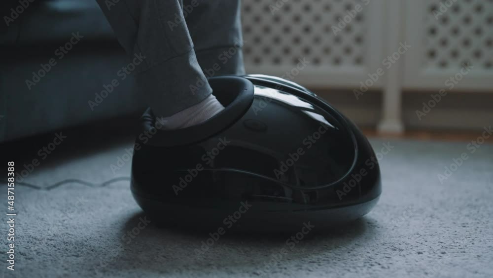 Foot massage with electric foot massager. Foot massage with electric foot massager.