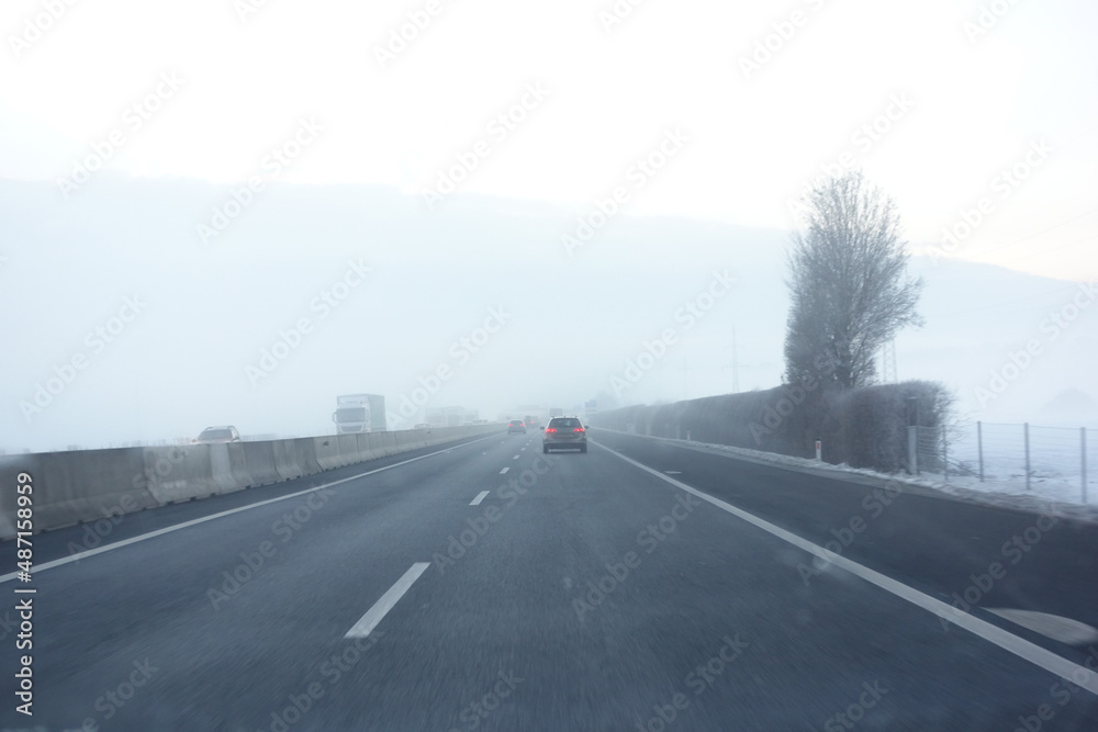 poor visibility on the road due to fog poor visibility on the road due to fog