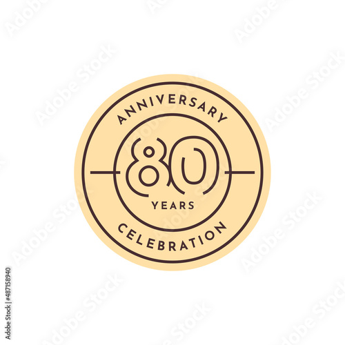 80 Years anniversary label illustration template design