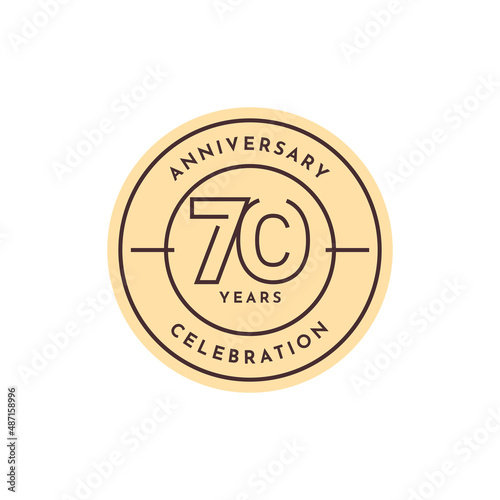 70 Years anniversary label illustration template design