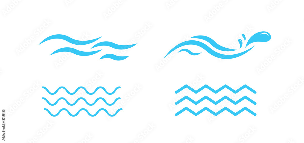 Line water waves icon. abstract vector background. liquid sign. Vector illustration