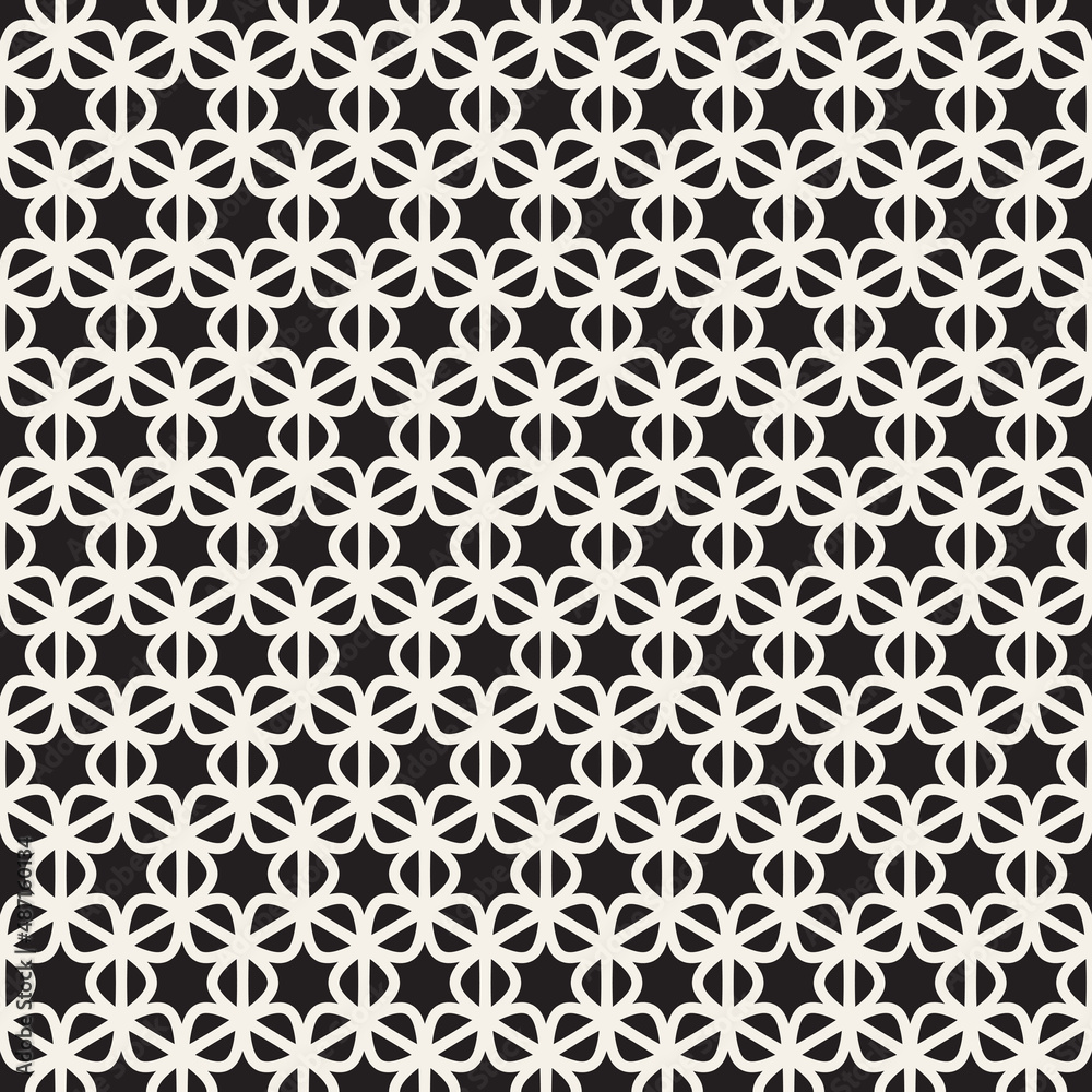 Vector seamless pattern. Repeating geometric abstract elements. Stylish monochrome background design. Vector seamless pattern. Repeating geometric abstract elements. Stylish monochrome background design.