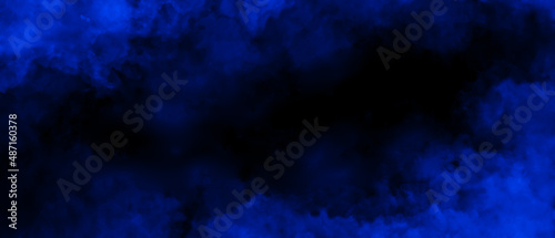 Blue and black color abstract watercolor background