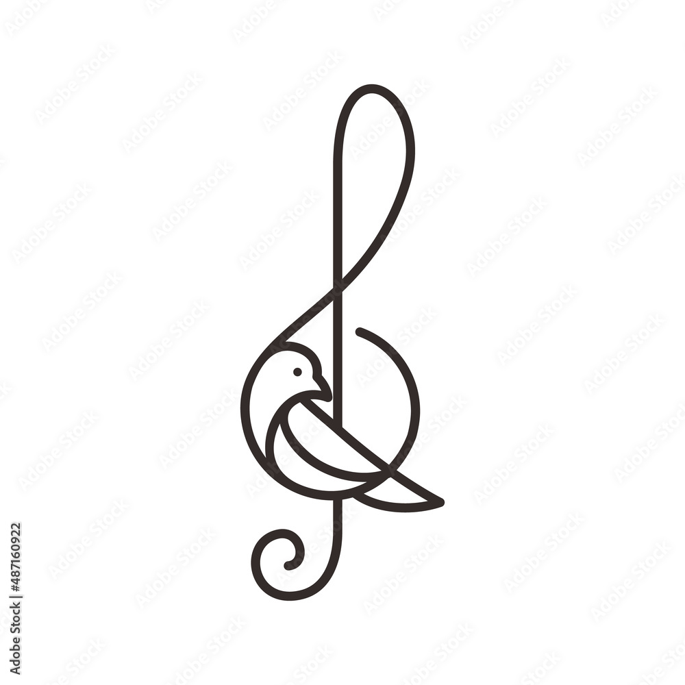 Singing Bird Music Vocal Logo Design Singing Bird Music Vocal Logo Design