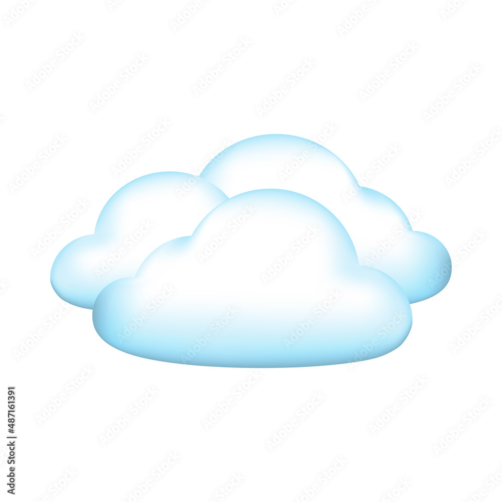 3D cartoon icon the weather forecast. Mostly cloudy. Vector illustration. 3D cartoon icon the weather forecast. Mostly cloudy. Vector illustration.