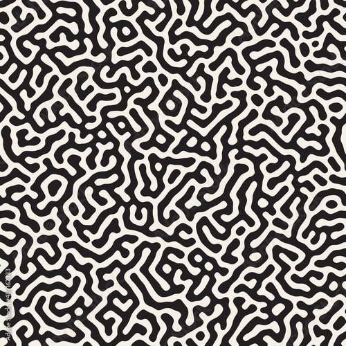 Vector seamless pattern. Repeating geometric abstract elements. Stylish monochrome background design. © Samolevsky