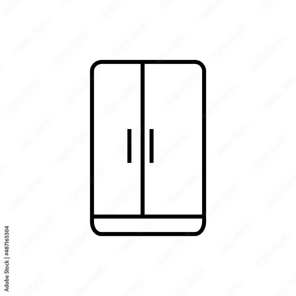Refrigerator line icon, vector outline logo isolated on white background Refrigerator line icon, vector outline logo isolated on white background