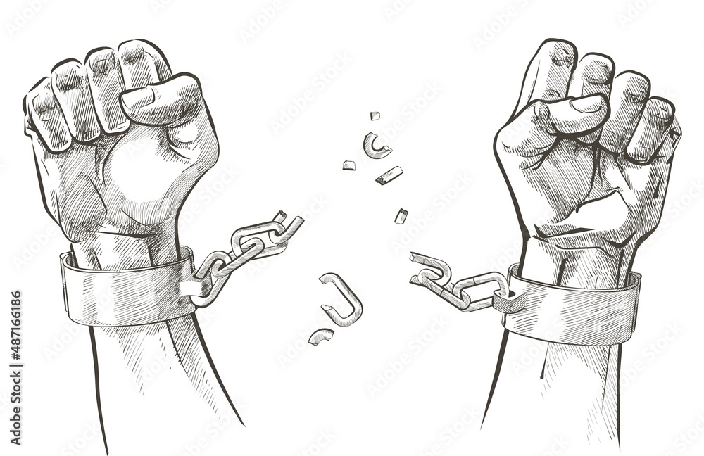 Shackled Hands Drawing