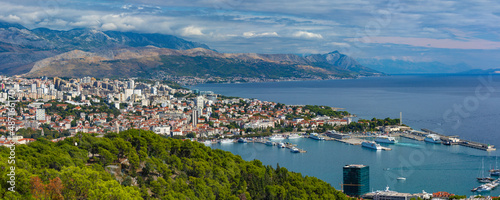 Panoramic aerial view of Split, the second largest city of Croatia