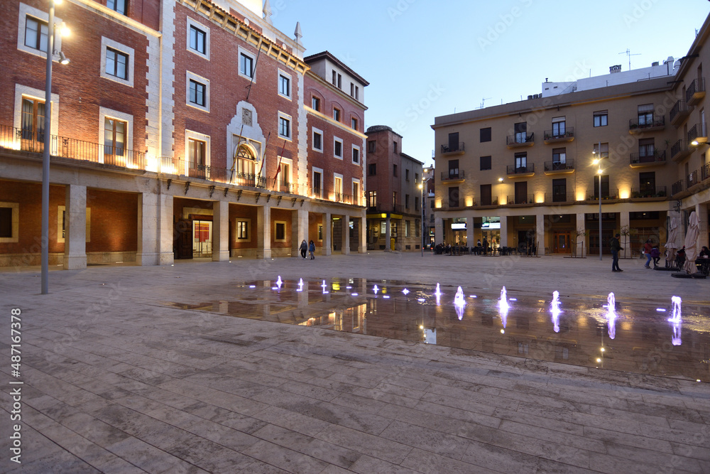 square of Espanya, Tortosa, Tarragona province, Catalonia, Spain