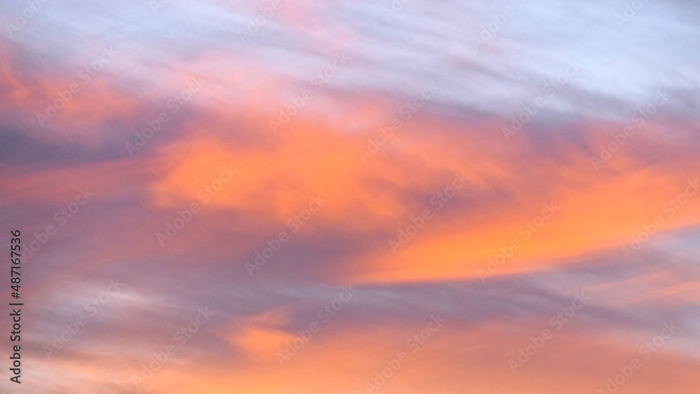beautiful flaming sunset in the sky background