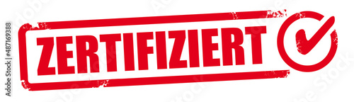 zertifiziert - roter Stempel mit Text