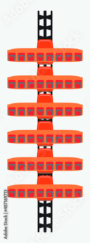 Top view of roller coaster vector track