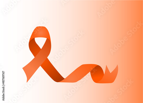 Orange Ribbon Vector Illustration For Support And Awareness Campaigns